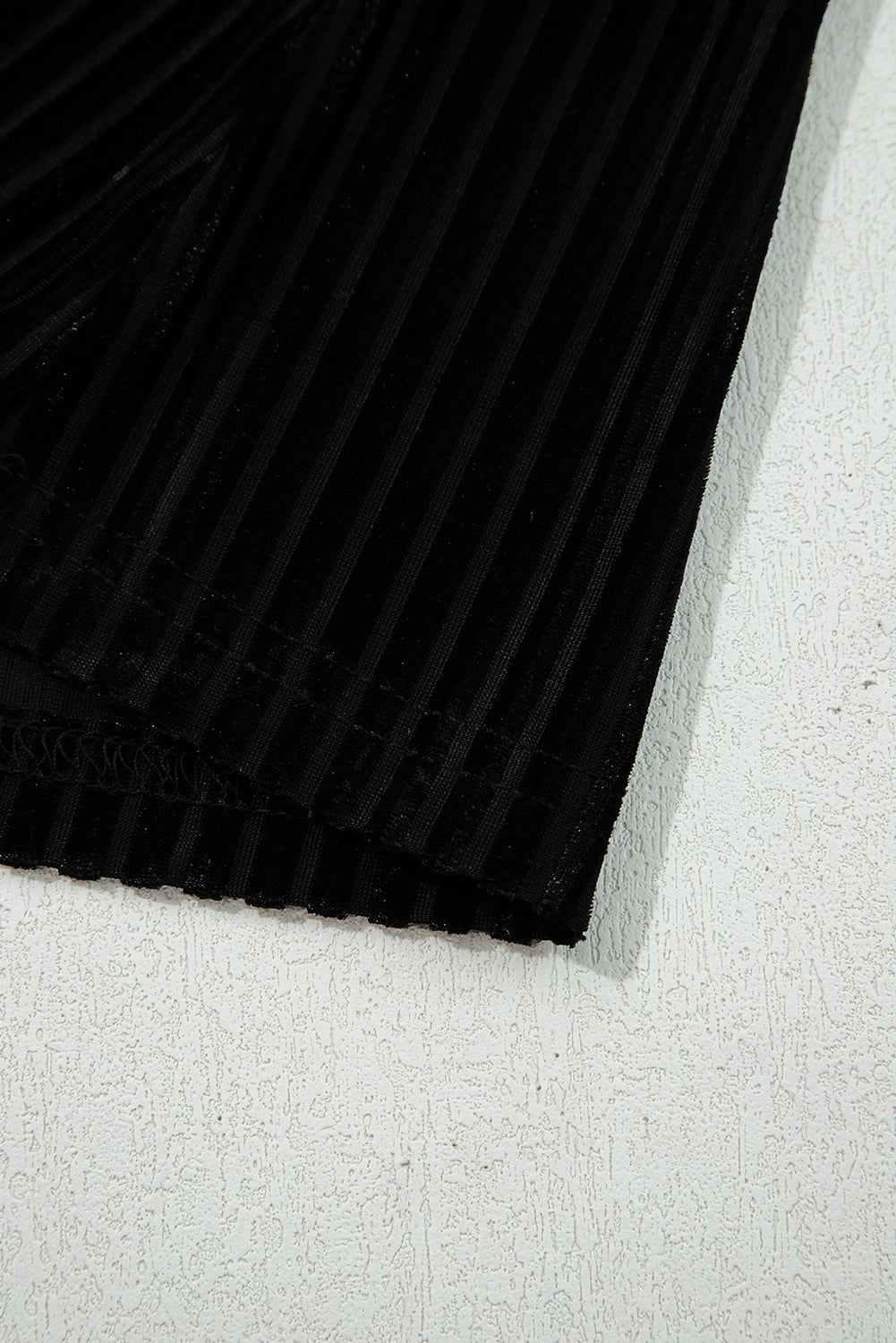 Black Tie Back Square Neck Velvet Babydoll Dress