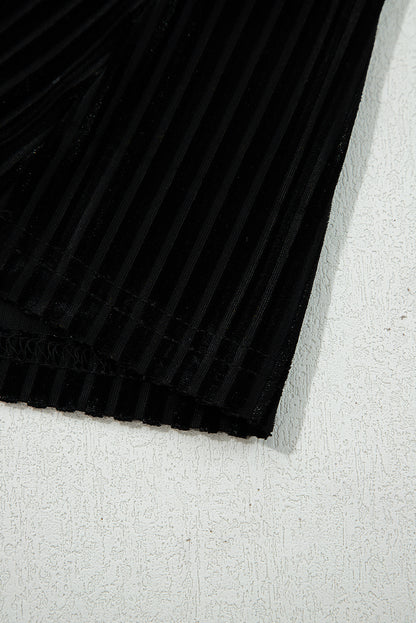 Black Tie Back Square Neck Velvet Babydoll Dress