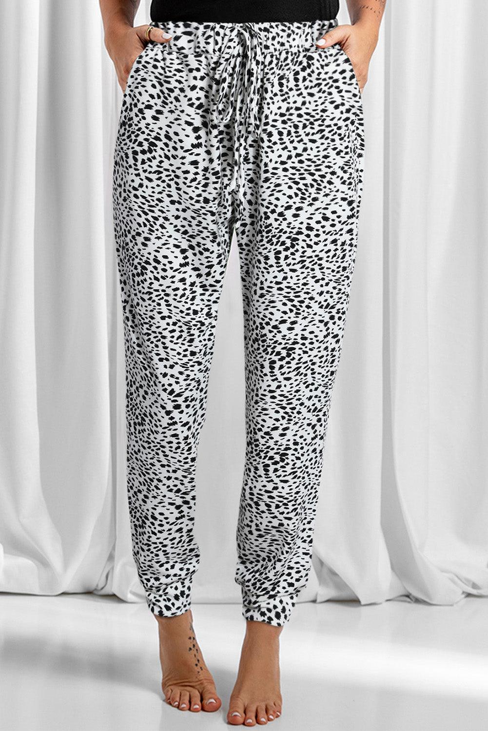 Animal Spots Drawstring Lounge Jogger Pants - L & M Kee, LLC