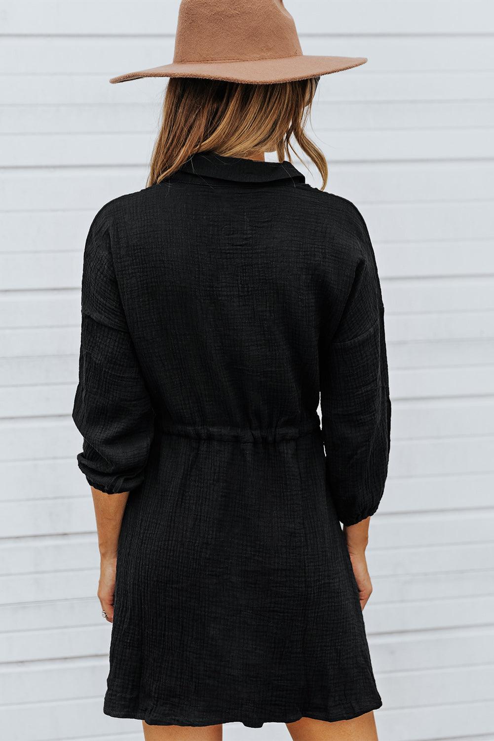 Black Tunic Shirt Dress - L & M Kee, LLC