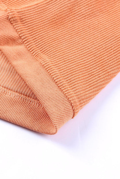 Orange JOLENE Ribbed Corded Oversized Sweatshirt - L & M Kee, LLC