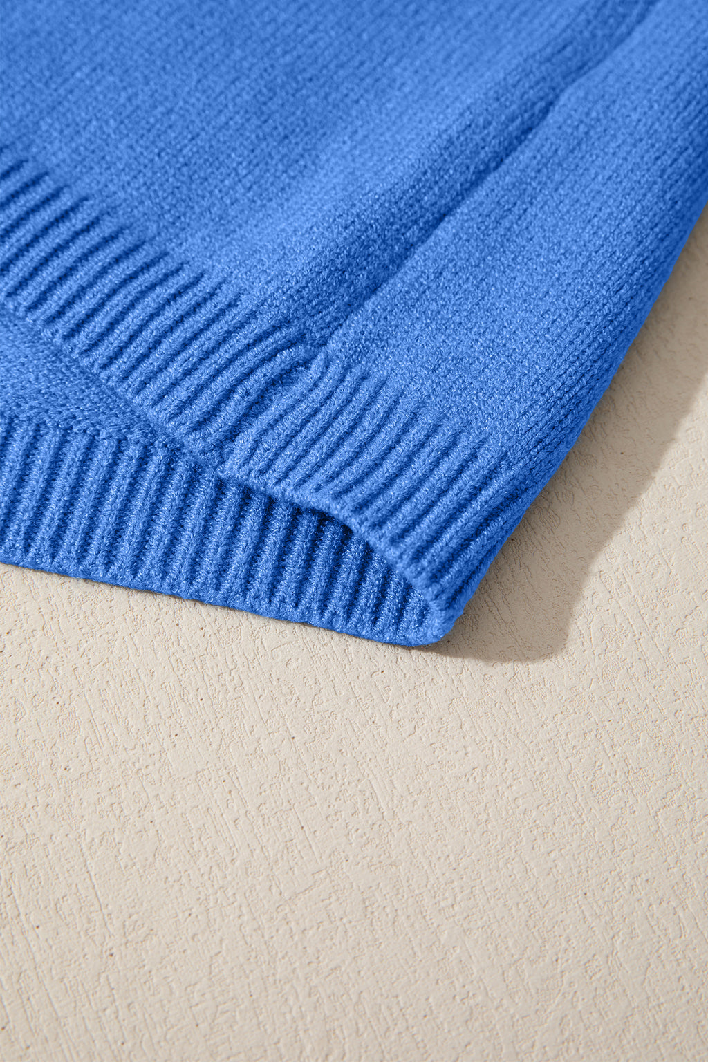 Sky Blue Solid Color Knit Loose Bracelet Sleeve Dolman Sweater