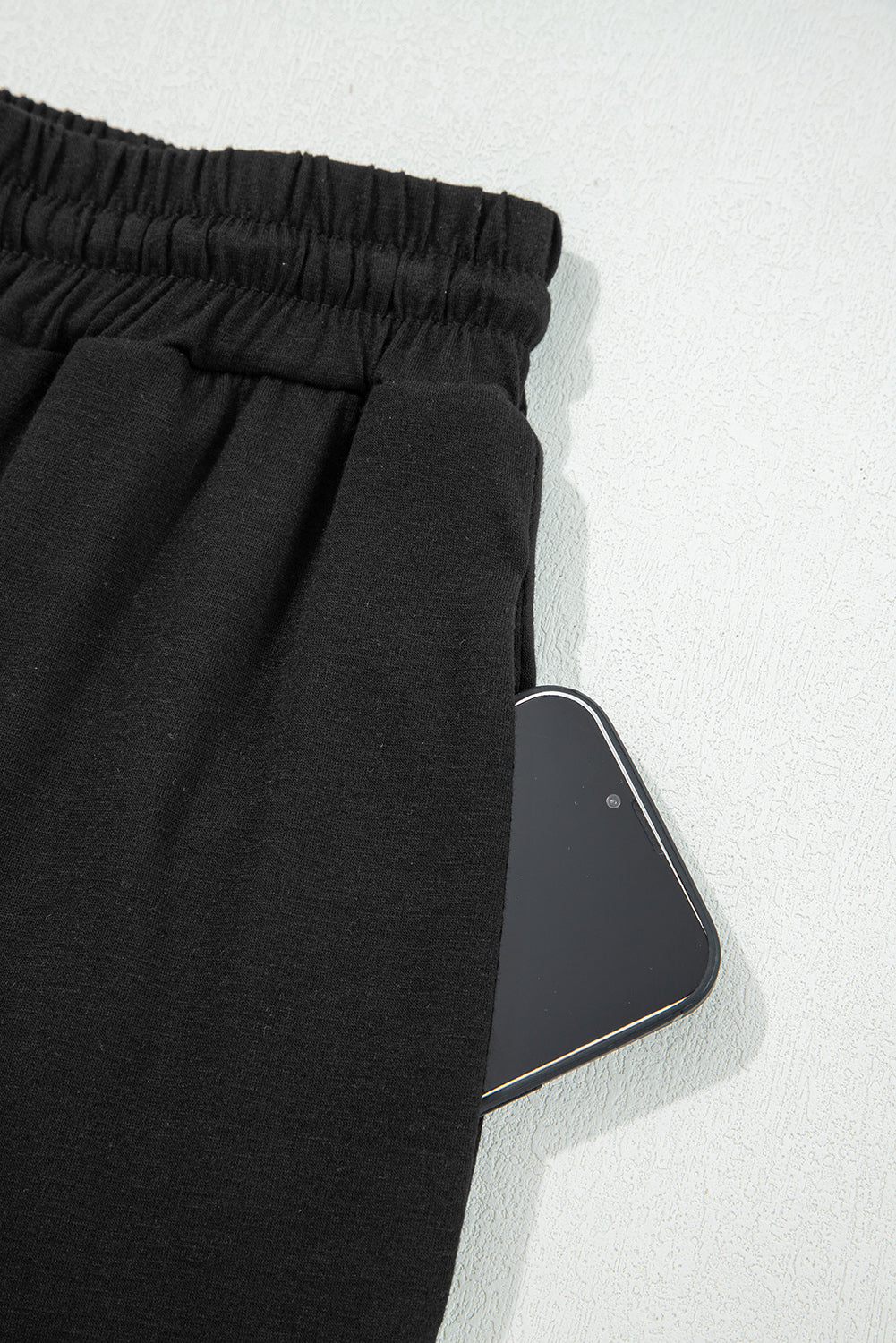 Black Contrast Trim Hooded Lounge Cardigan and Pants Set