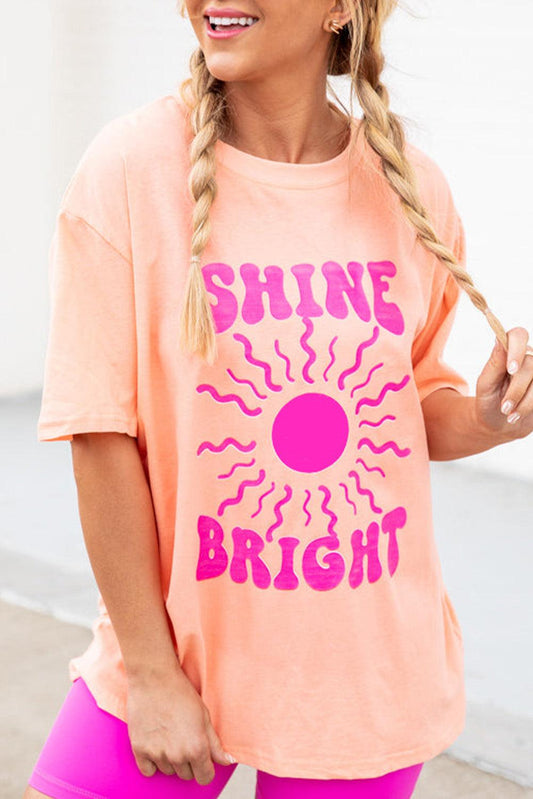 Pink SHINE BRIGHT Graphic Casual Tee - L & M Kee, LLC
