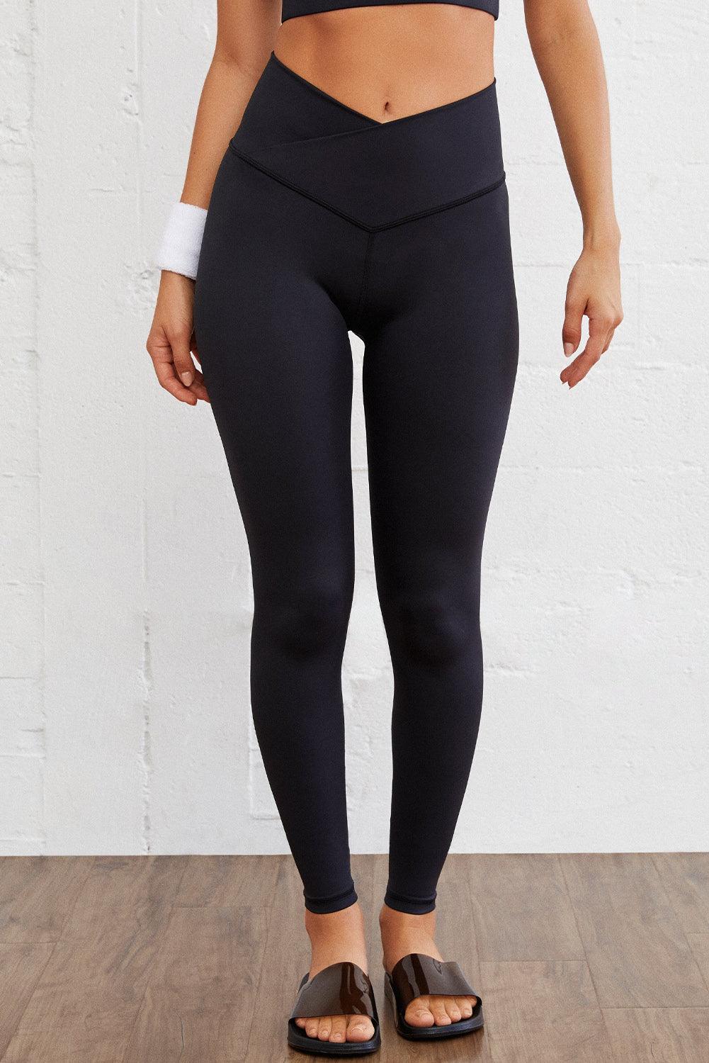 Black Arched Waist Seamless Active Leggings - L & M Kee, LLC