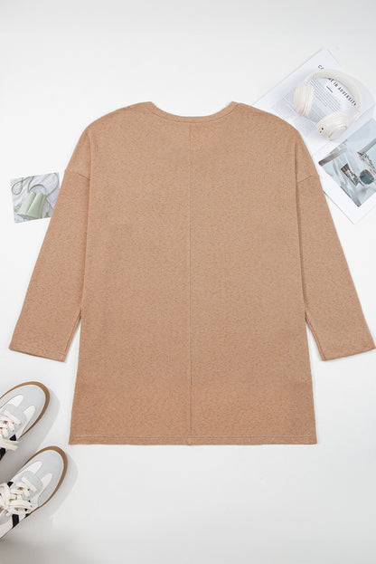 Parchment Plus Size Drop Shoulder Knit Tunic Top