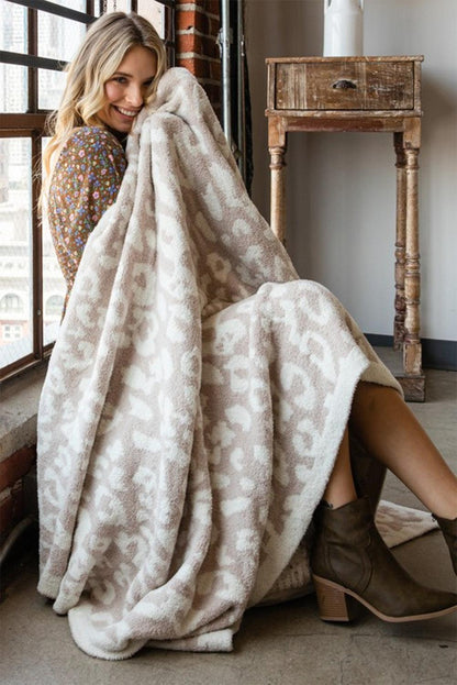 Printed Leopard Grain Fleece Large Blanket 130*180cm - L & M Kee, LLC