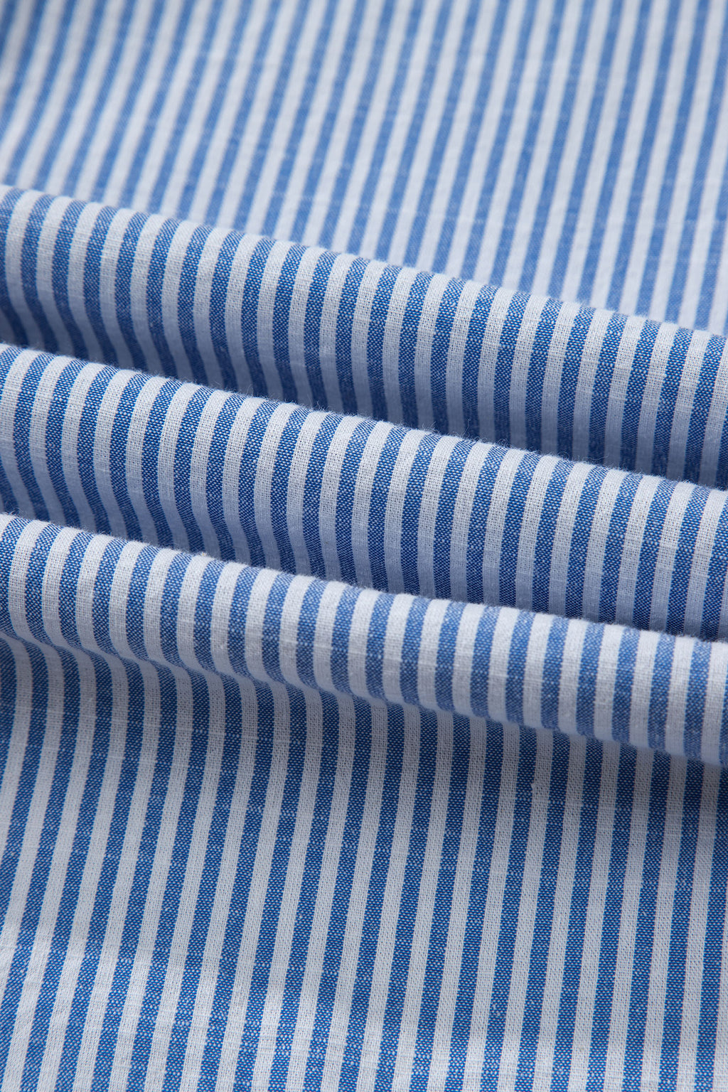 Sky Blue Stripe Contrast Frilled Leopard Trim Casual Long Sleeve Shirt