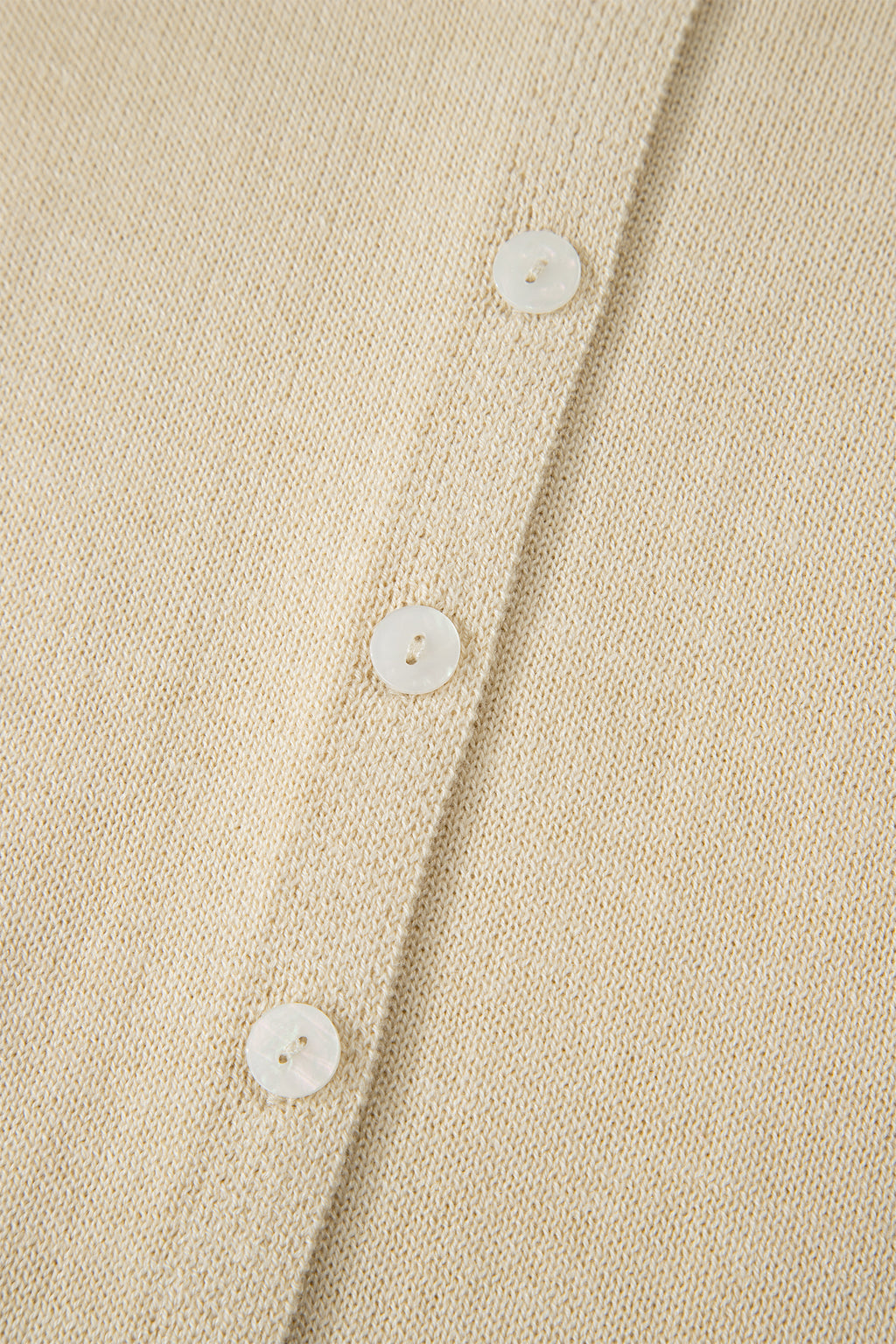 Apricot Buttoned Front Rolled Hem Cap Sleeve Sweater Top