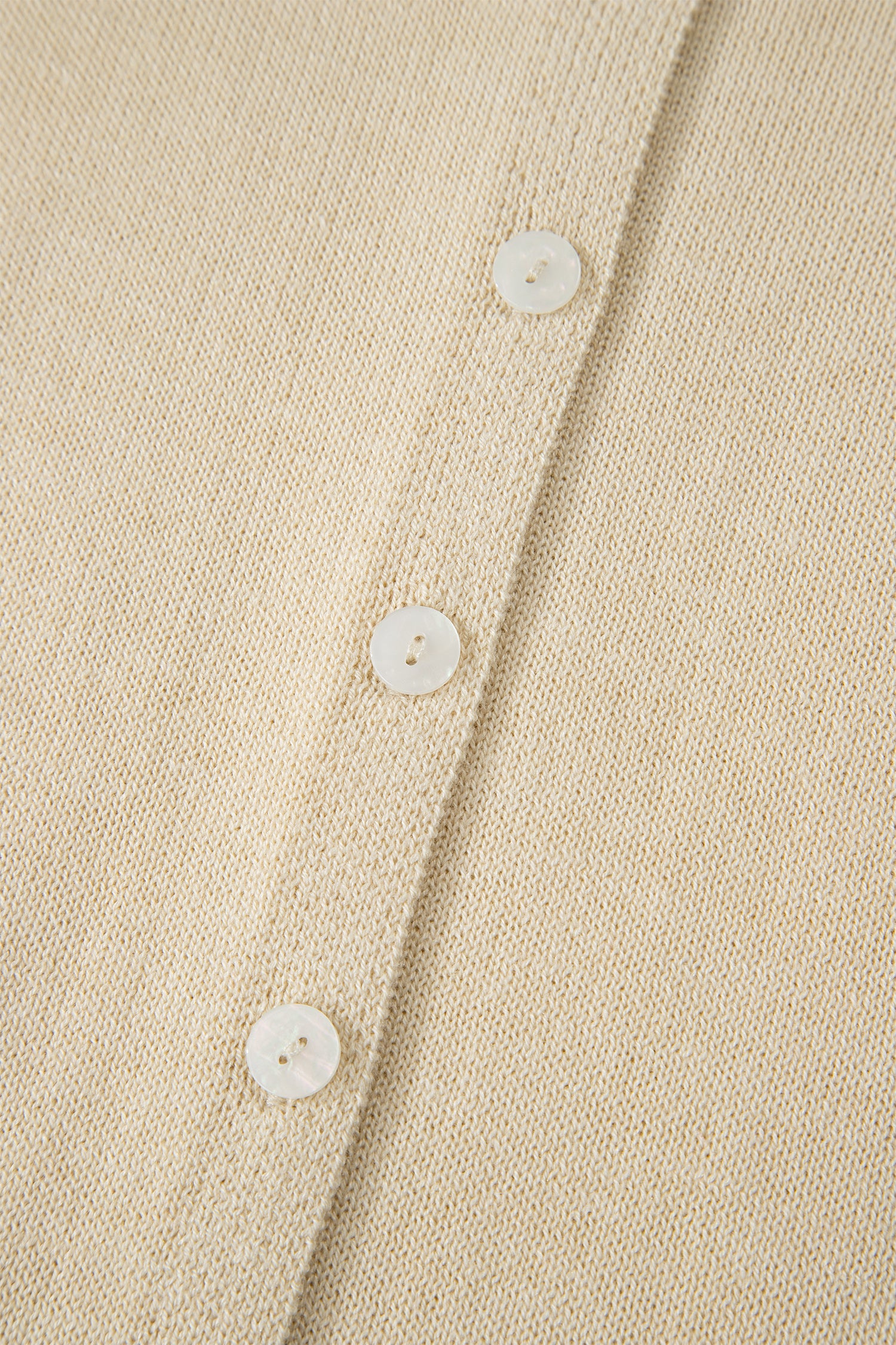 Apricot Buttoned Front Rolled Hem Cap Sleeve Sweater Top