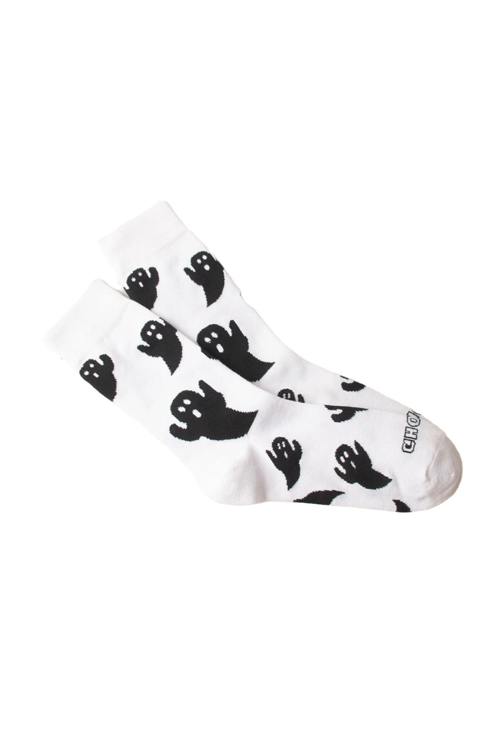 White Ghost Printed Halloween Cotton Mid calf Socks