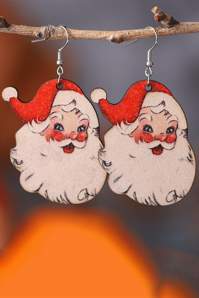 Fiery Red Santa Clause Christmas Earrings - L & M Kee, LLC