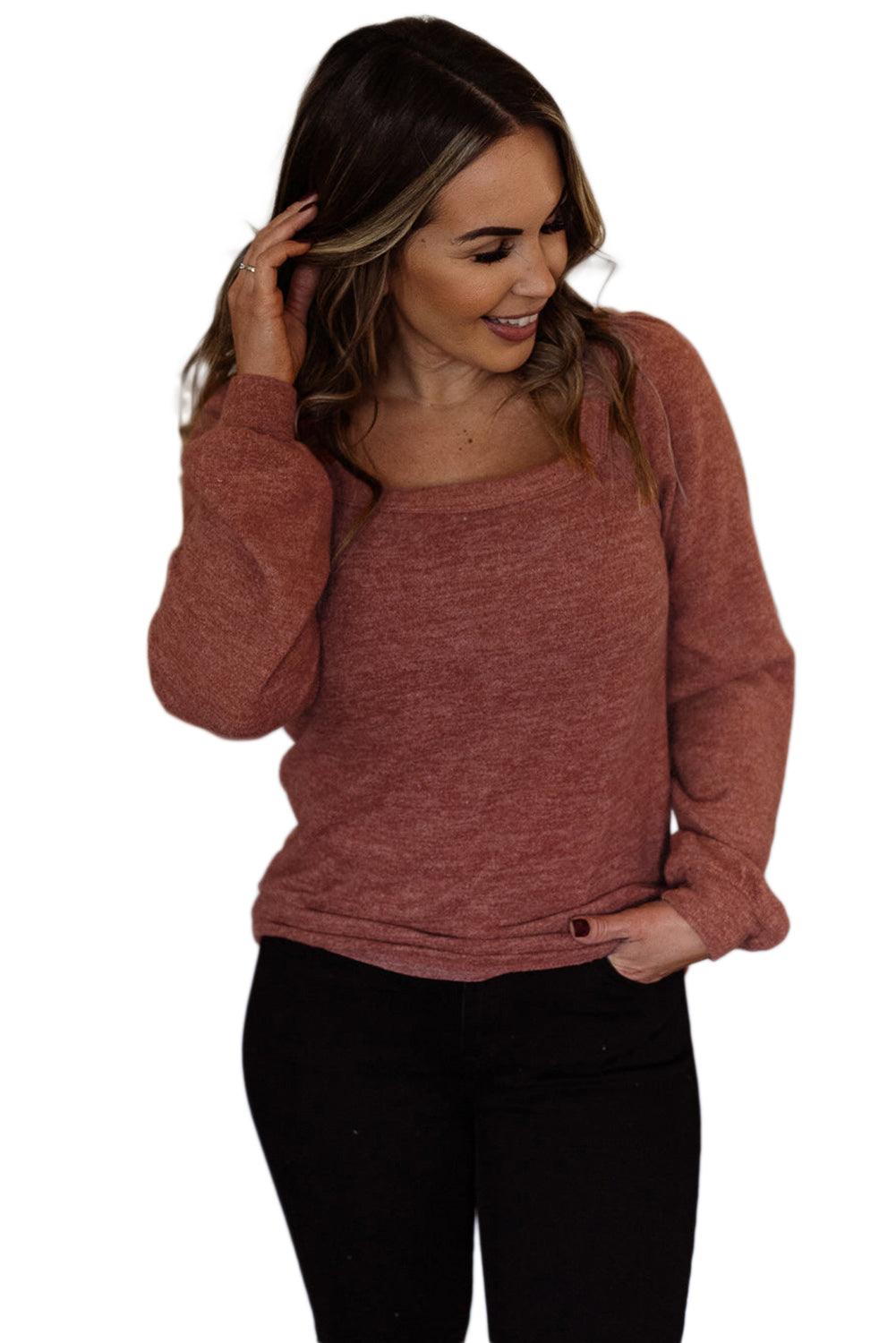 Gold Flame Square Neck Plus Size Knit Top - L & M Kee, LLC