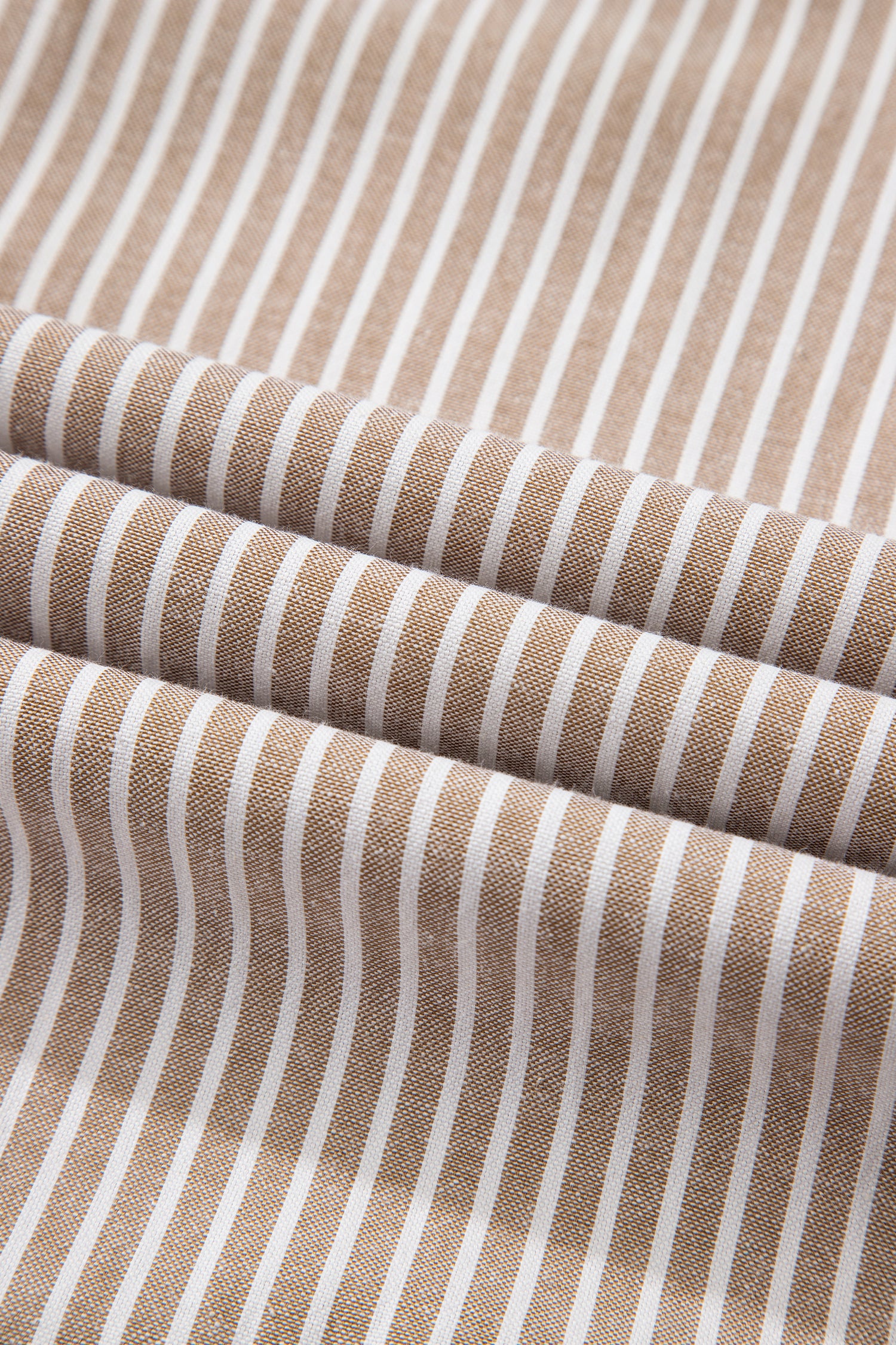 Khaki Stripe Flutter Sleeve Buttoned Front Slit Maxi Dress