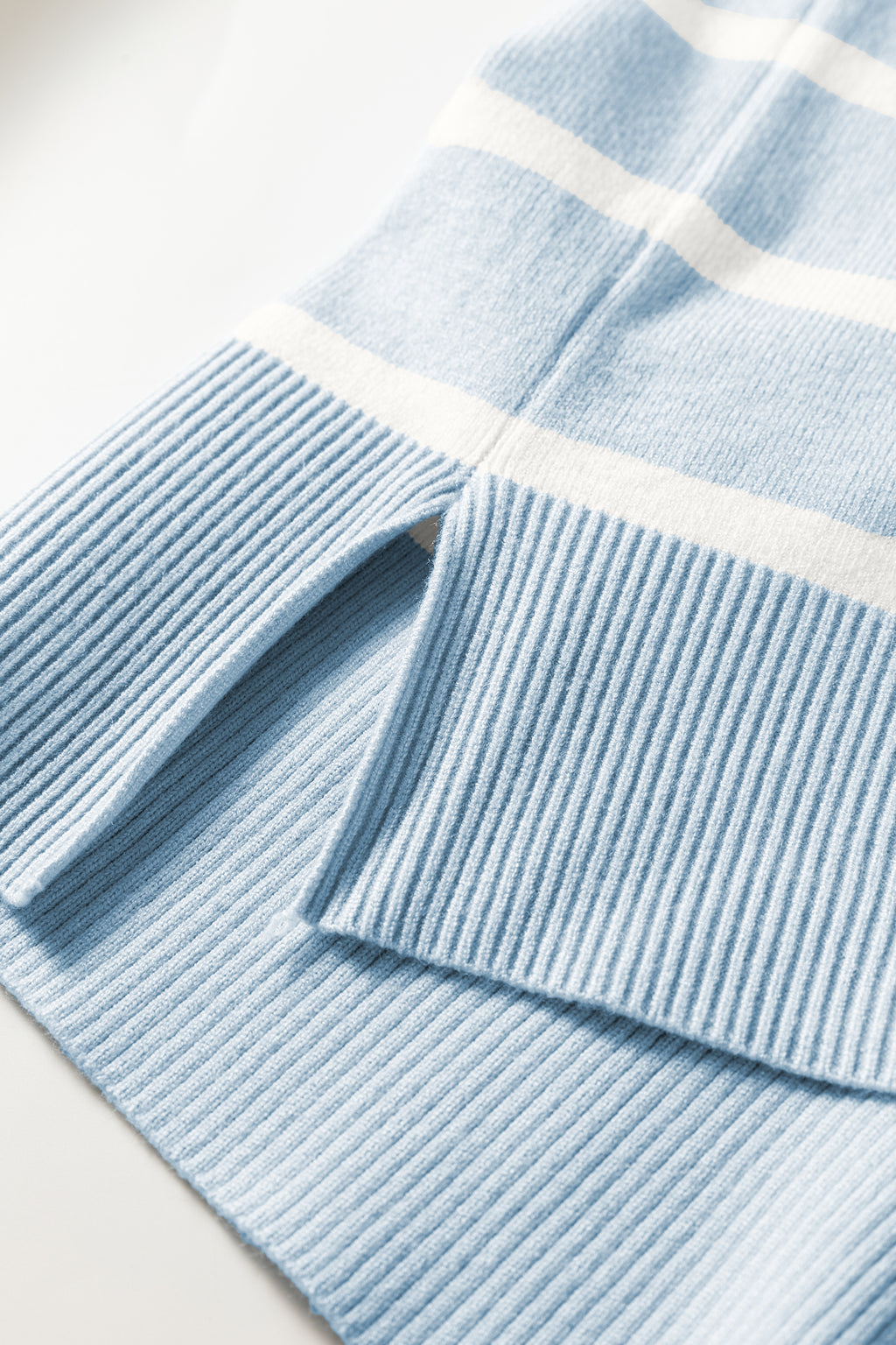 Parchment Side Slits Crewneck Short Sleeve Sweater Tee