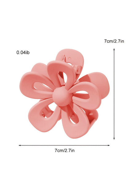 Light Pink Sweet Hollowed Flower Shape Claw Clip - L & M Kee, LLC