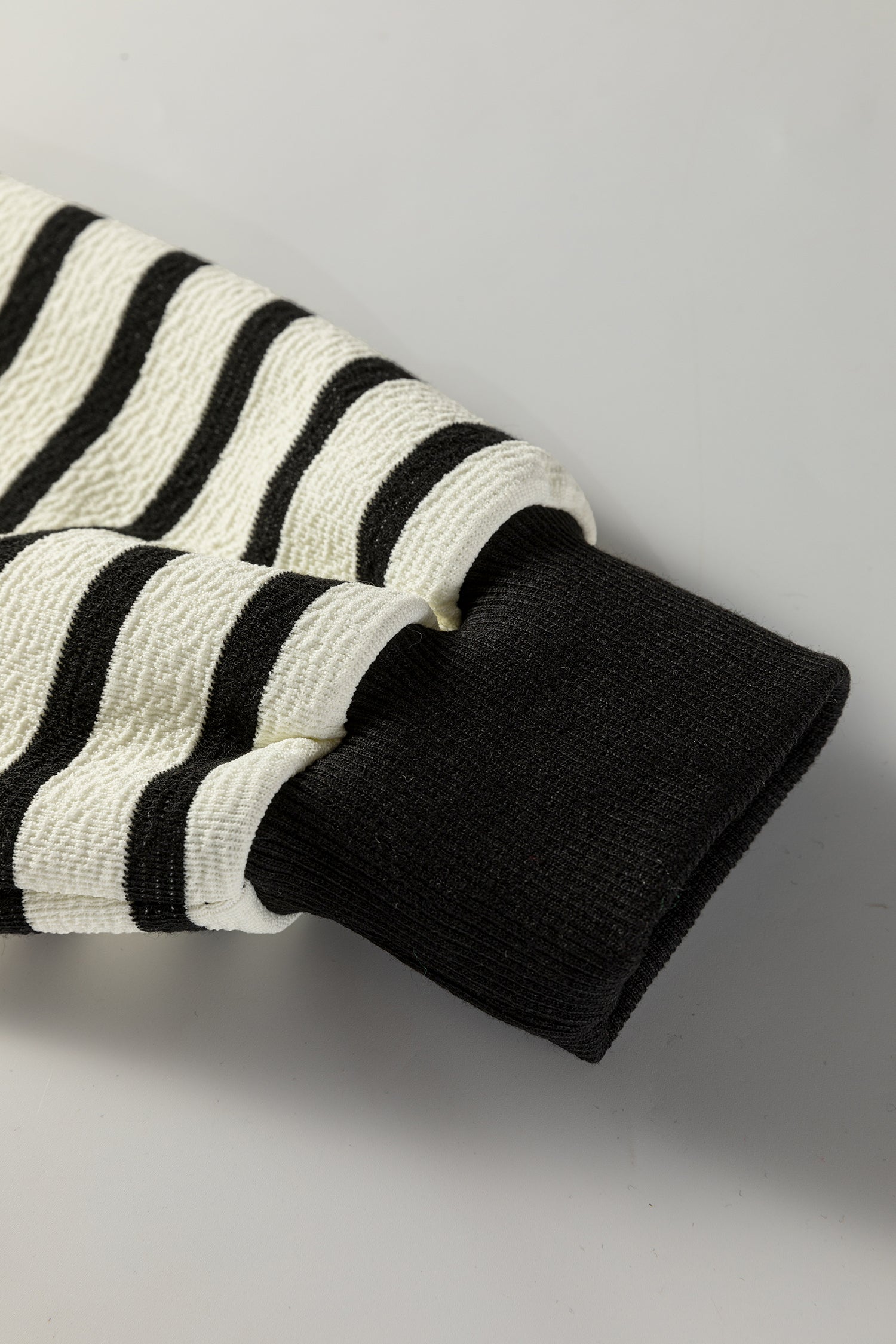 White Stripe Contrast MERRY Letter Christmas Print Drop Shoulder Sweatshirt