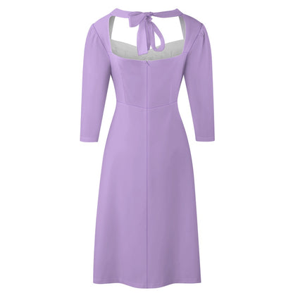 Lilac Sweetheart Knot Flare Dress