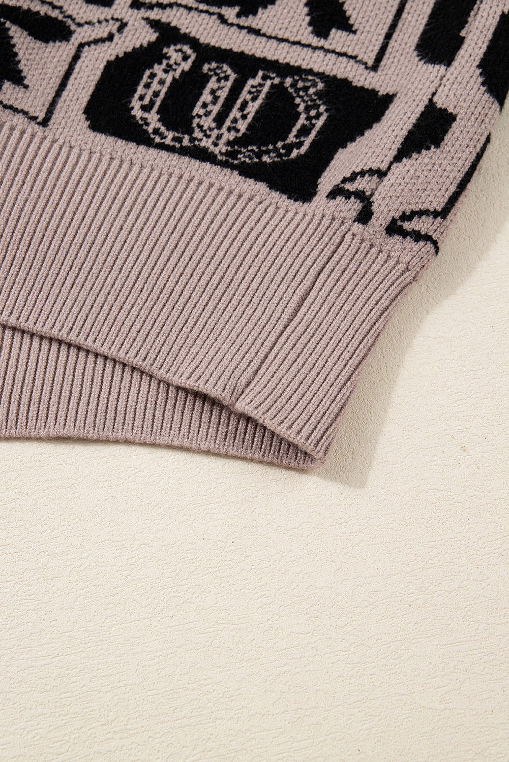 Black Bows & Horseshoes Pattern Western Fashion Print Sweater