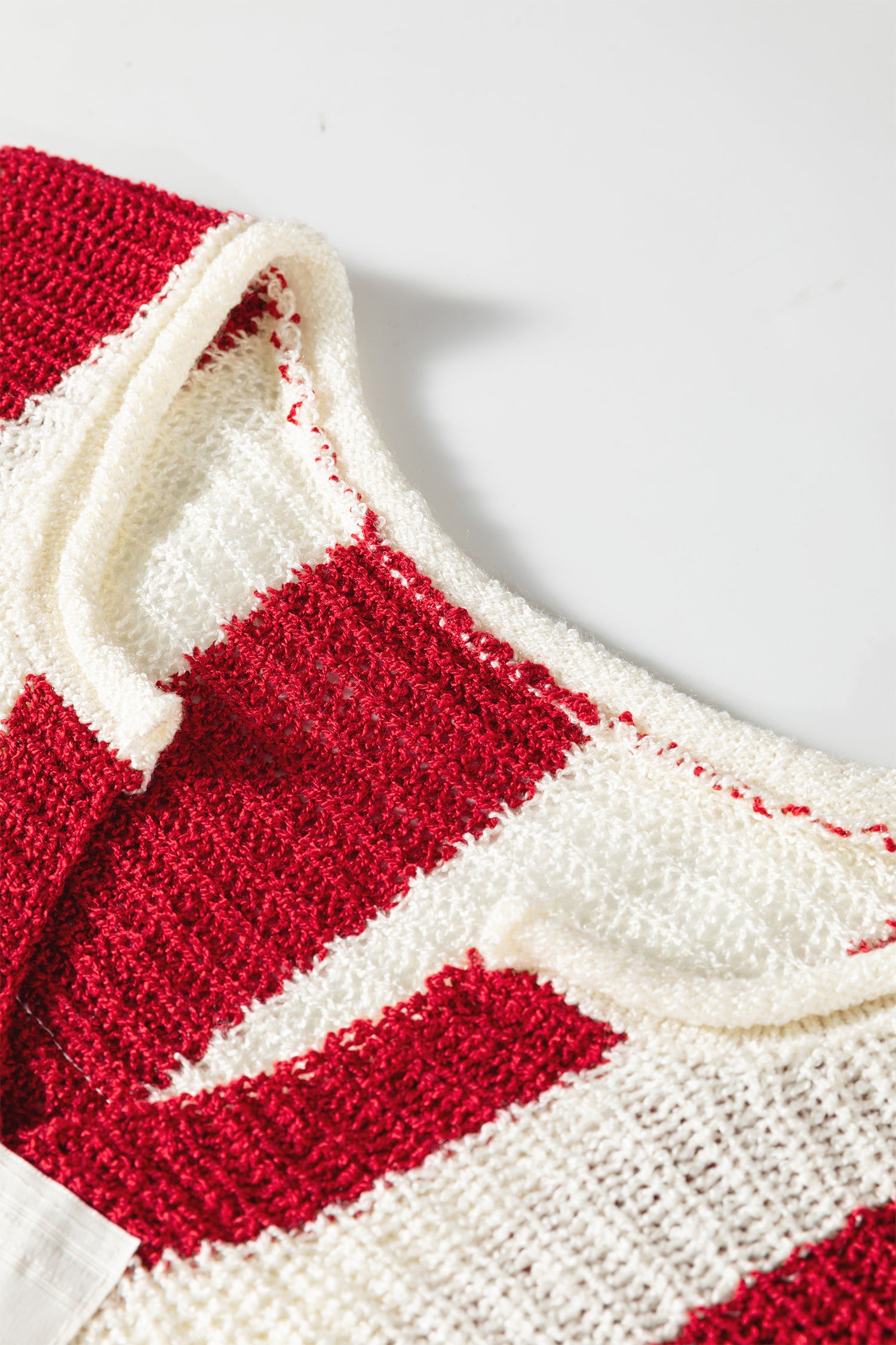 Brown Stripe Colorblock V Neck Bracelet Sleeve Sweater