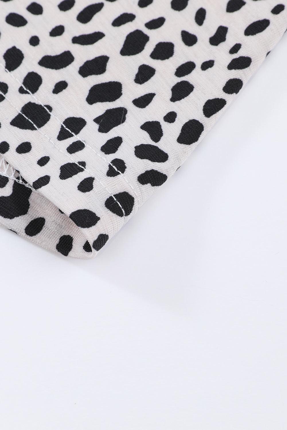 Cheetah Print O-neck Short Sleeve T Shirt - L & M Kee, LLC