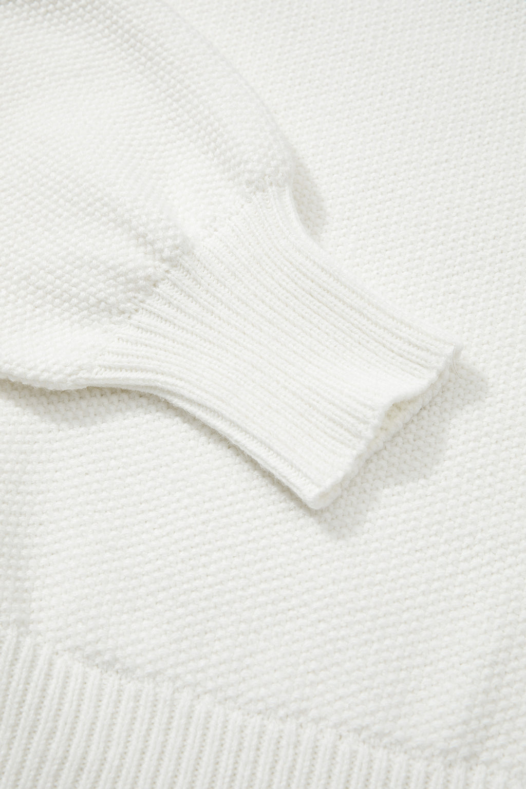 White HOHOHO MERRY CHRISTMAS Chenille Graphic Drop Shoulder Holiday Sweater