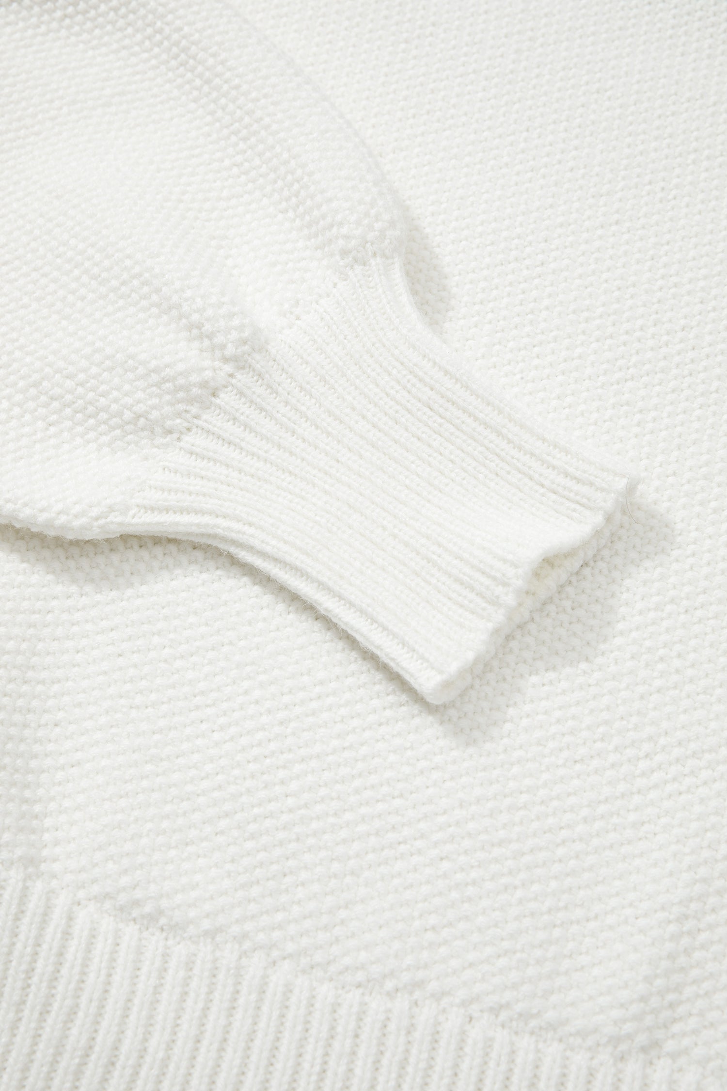 White HOHOHO MERRY CHRISTMAS Chenille Graphic Drop Shoulder Holiday Sweater