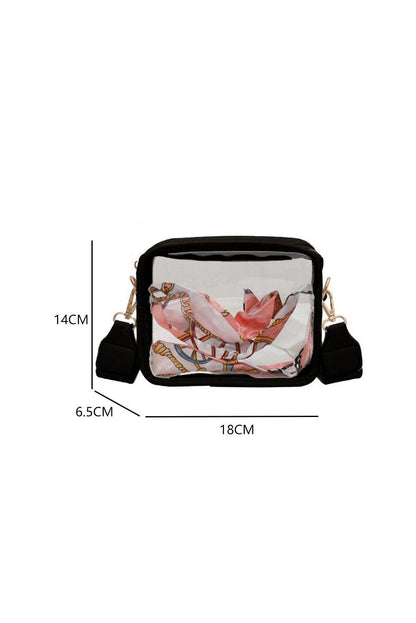 Valerian Clear PVC Leather Strap Crossbody Bag - L & M Kee, LLC