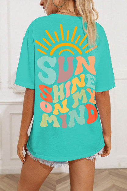 Mint Green SUNSHINE ON MY MIND Graphic Tee - L & M Kee, LLC