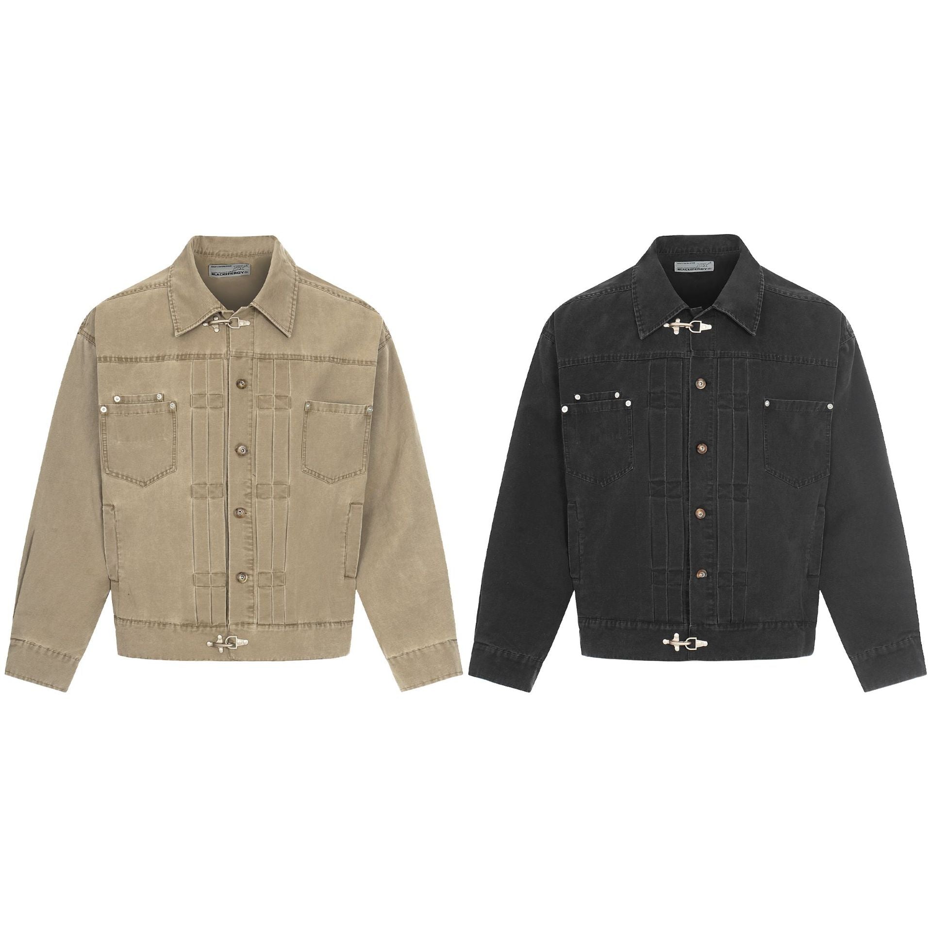 Button Design Trendy Clean Fit Short Cargo Jacket