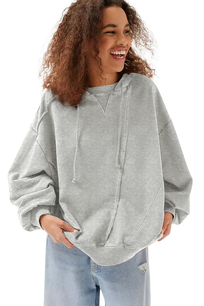 Gray Active Patchwork Detail Warm Winter Hoodie - L & M Kee, LLC