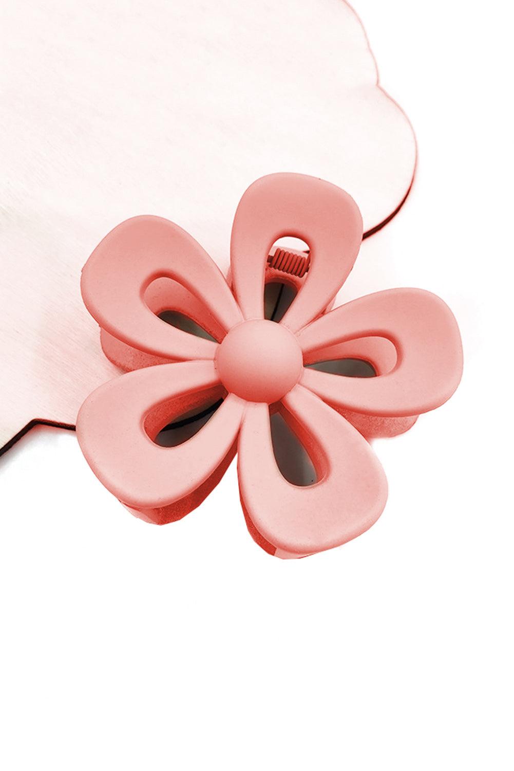 Light Pink Sweet Hollowed Flower Shape Claw Clip - L & M Kee, LLC