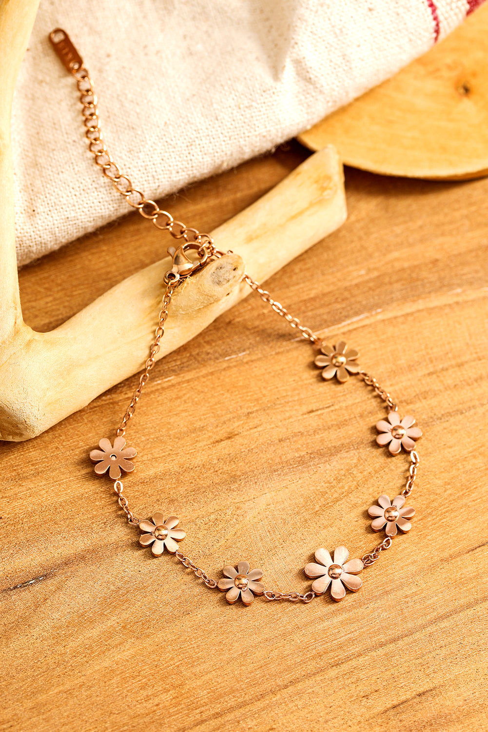 Gold Daisy Plated Alloy Adjustable Bracelet