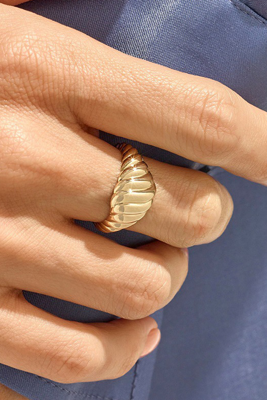 Gold Plated Vintage Croissant Ring