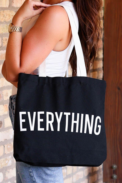 EVERYTHING Letter Print Large Tote Bag 42*8*37cm - L & M Kee, LLC