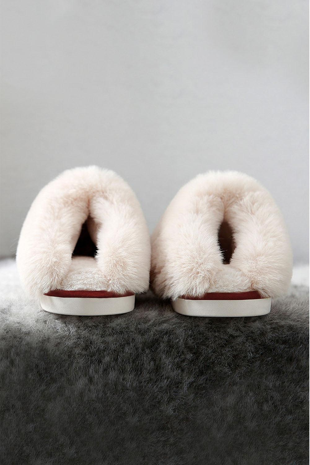 Fiery Red Cut and Sew Faux Suede Plush Lined Slippers - L & M Kee, LLC