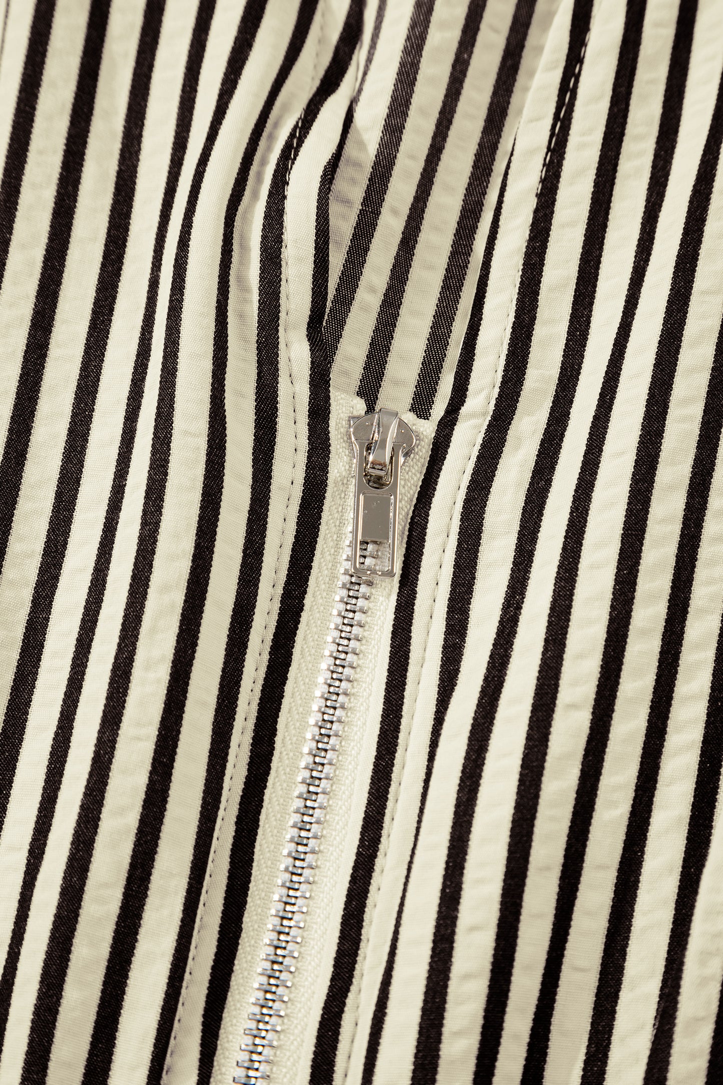 Green Stripe V Neck Zip Front Cinched High Waist Midi Dress