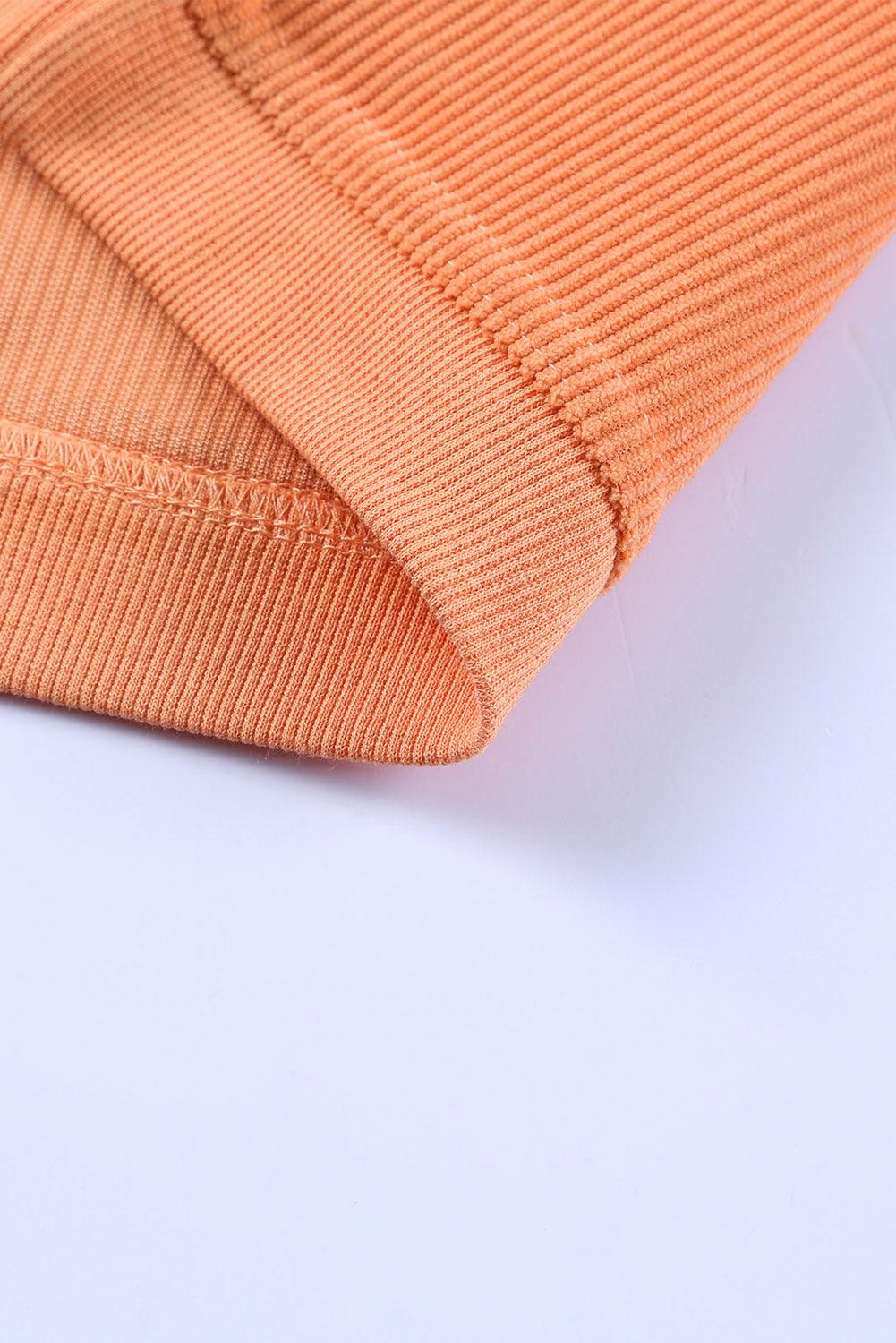 Orange JOLENE Ribbed Corded Oversized Sweatshirt - L & M Kee, LLC