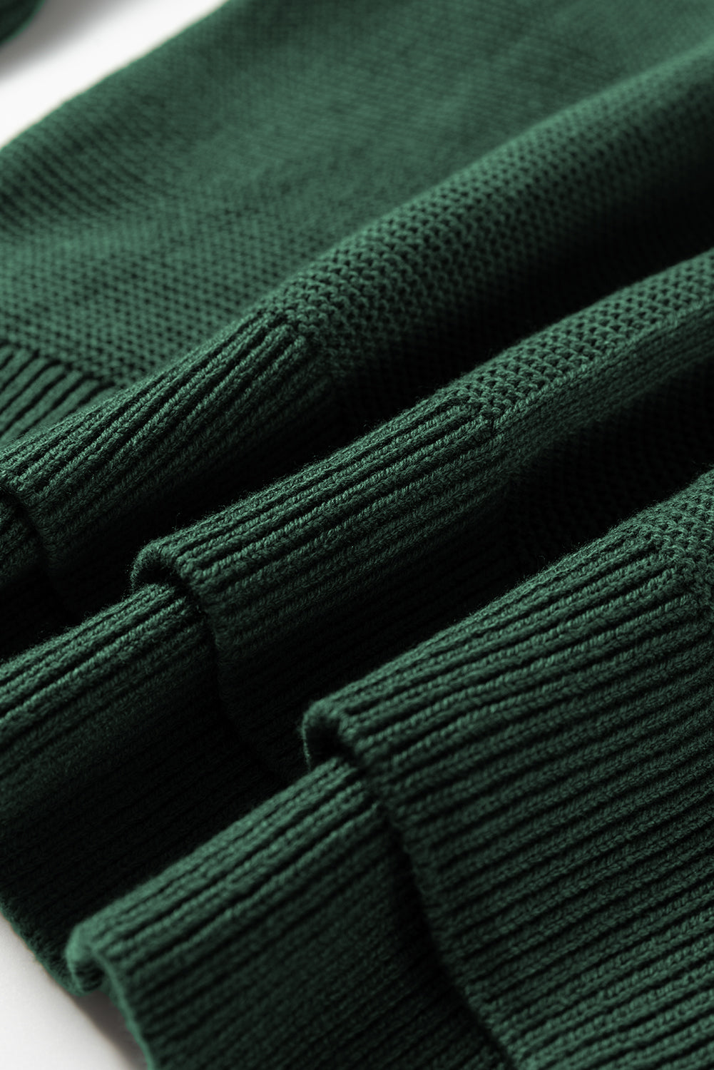 Dirty blue Solid Color Front Seam Drop Shoulder Loose Sweater