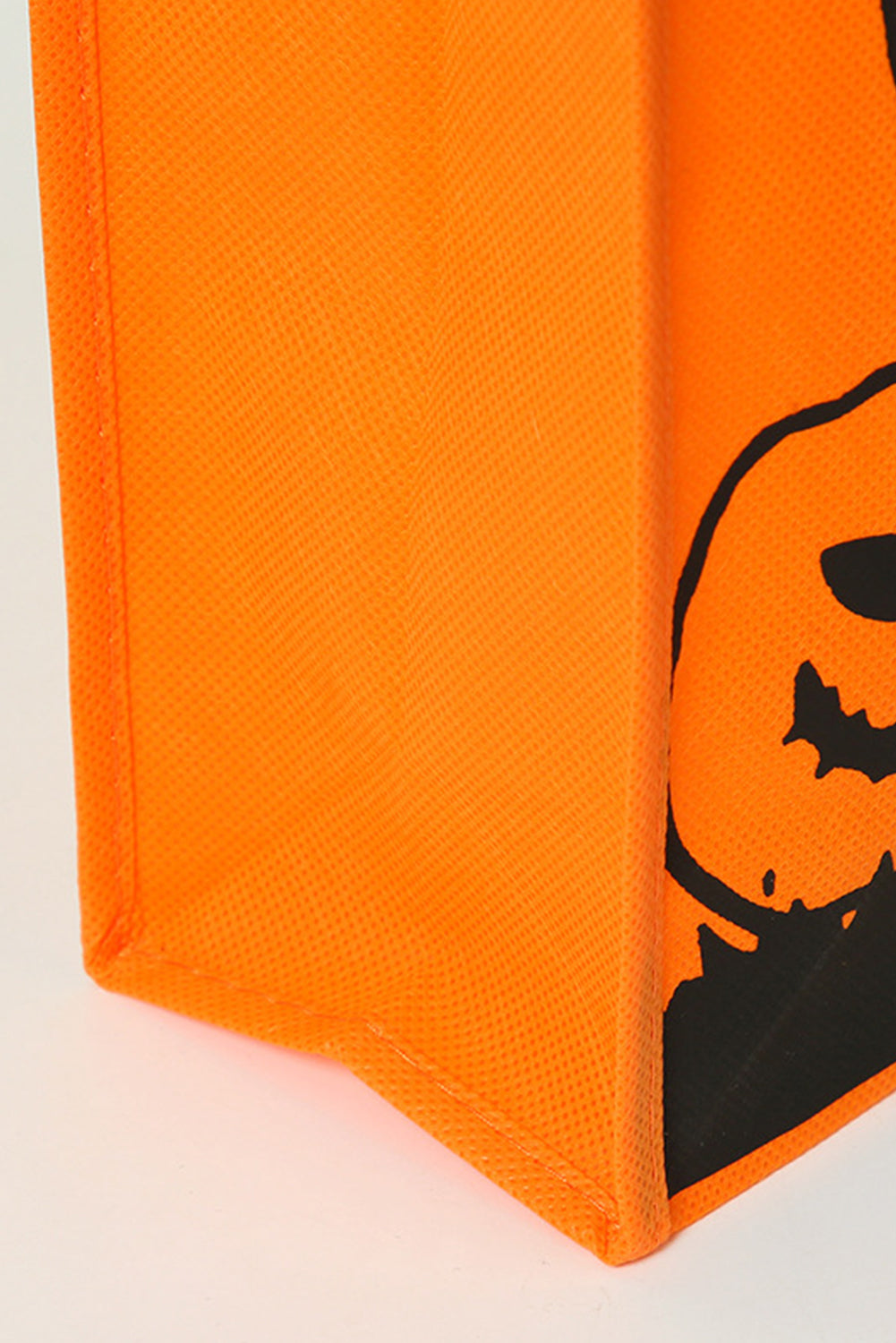 Orange Pumpkin Bat Witch Printed Halloween Gift Bag