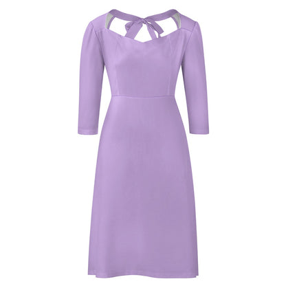 Lilac Sweetheart Knot Flare Dress