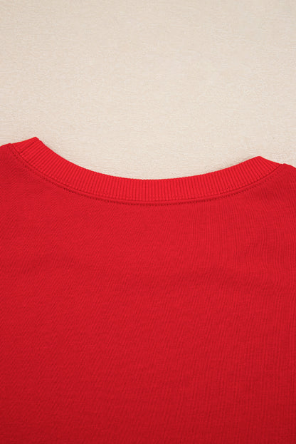 Black Varsity Stripe Detail Drop Shoulder Pullover Mini Skirt Set