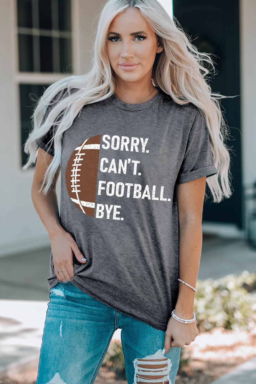 Gray American Football Graphic Casual T Shirt - L & M Kee, LLC