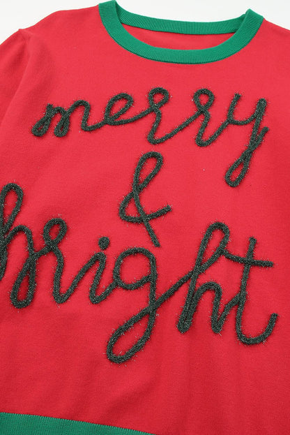 White Merry & Bright Round Neck Casual Sweater - L & M Kee, LLC