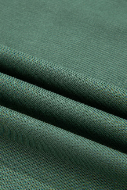 Rose Red 2pcs Color Block Pullover Loose Pant Set