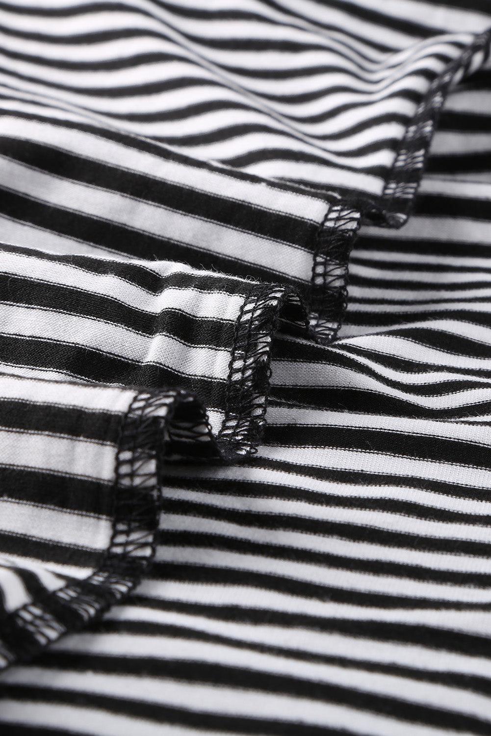 Black Pinstripe Patch Pocket Top - L & M Kee, LLC