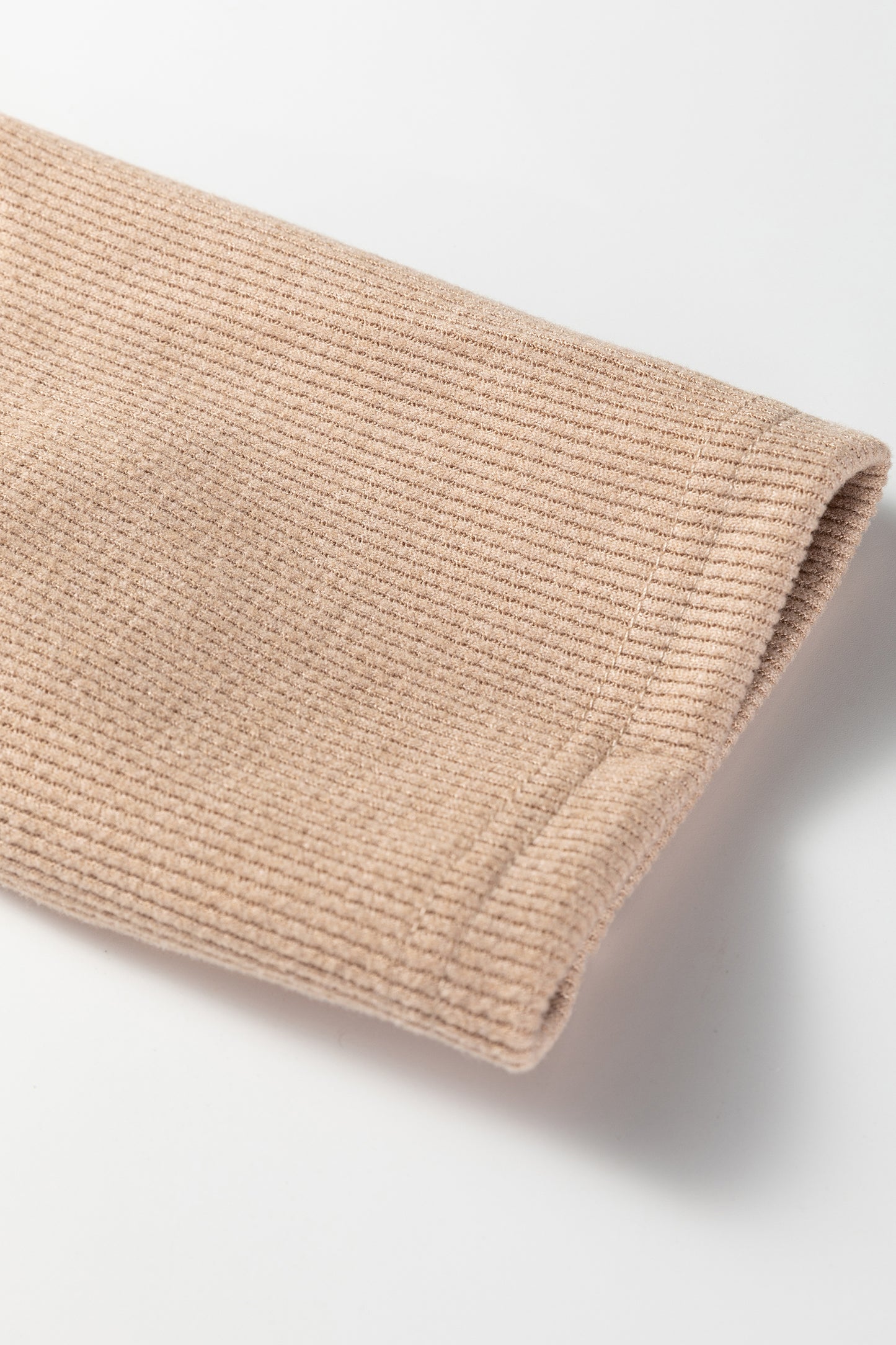 Rose Tan Thermal Textured Lace Drawstring Baggy Hoodie