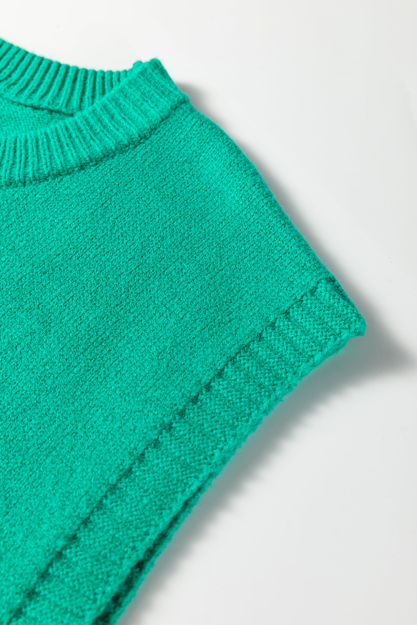 Bright Green Horse Bit Embroidered Loose Short Sleeve Sweater