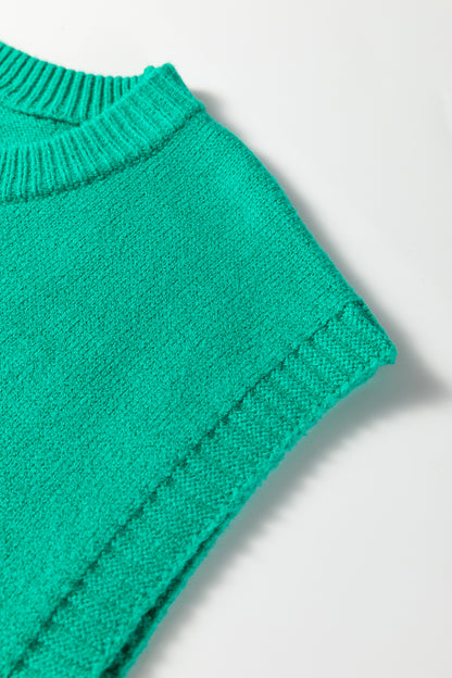 Bright Green Horse Bit Embroidered Loose Short Sleeve Sweater