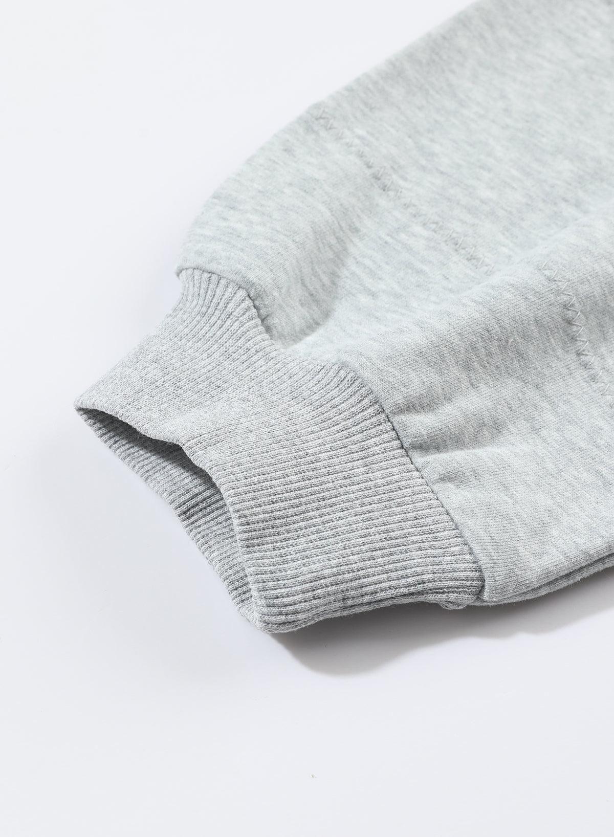 Gray Active Patchwork Detail Warm Winter Hoodie - L & M Kee, LLC